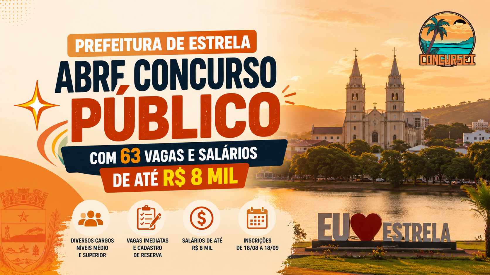 Prefeitura de Estrela abre Concurso Público