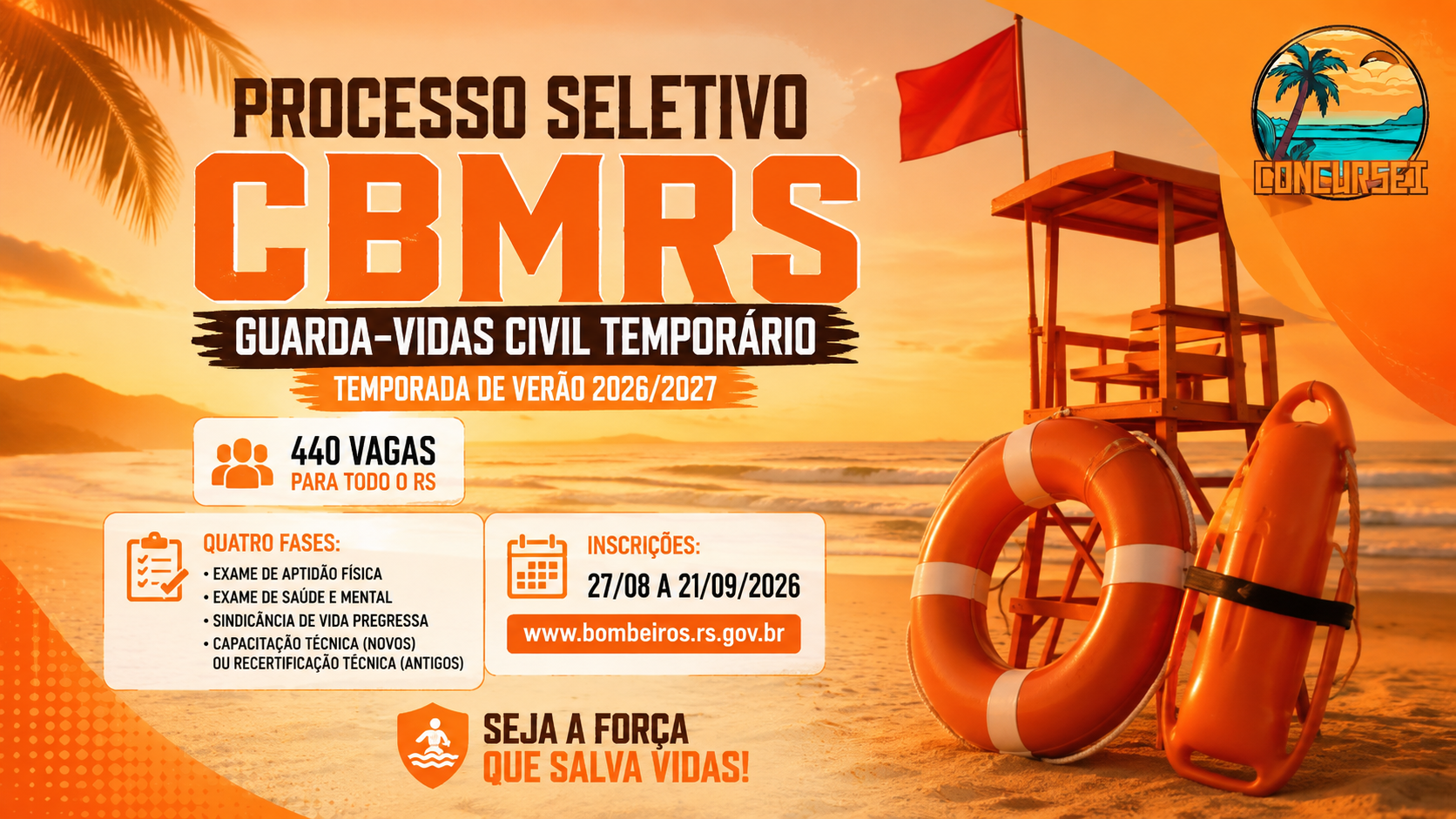 CBMRS - RS abre seleções para guarda-vidas civis temporários