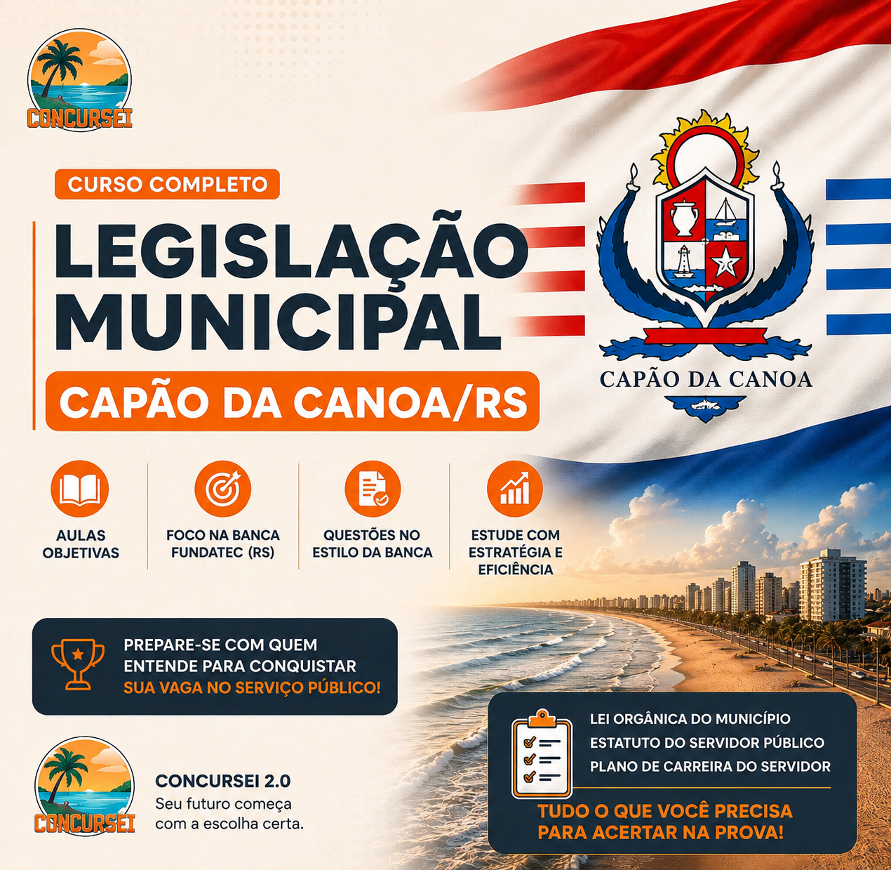 Concursei 2.0 – Curso Preparatório para Concursos Públicos (RS) - Legislação Municipal de Capão da Canoa