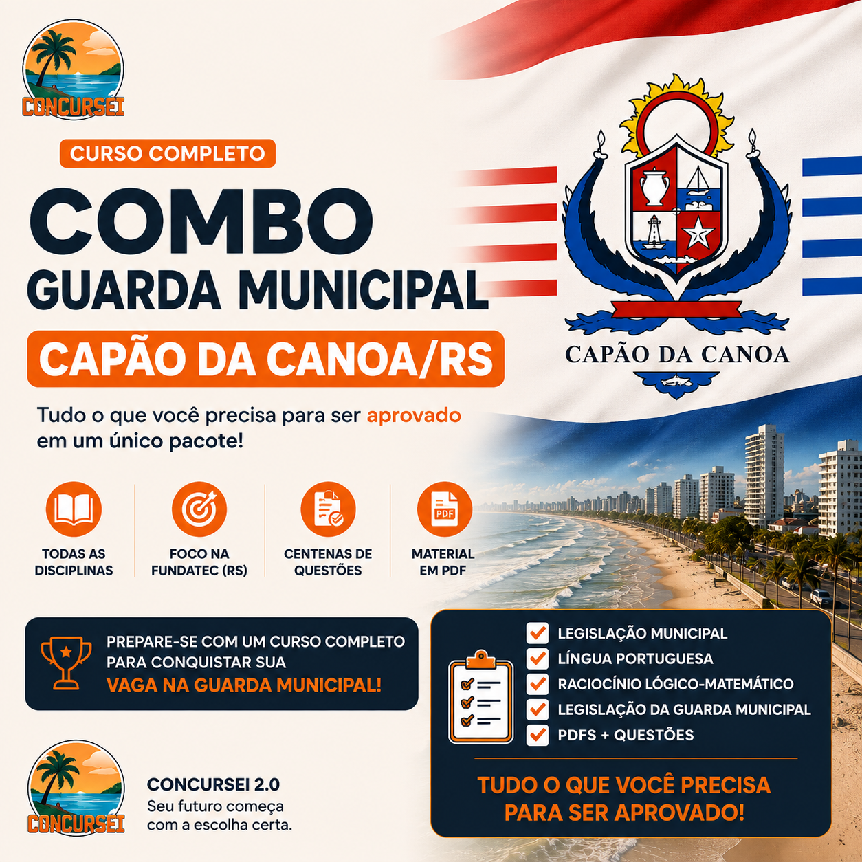 Combo Preparatório para Concurso de Guarda Municipal de Capão da Canoa