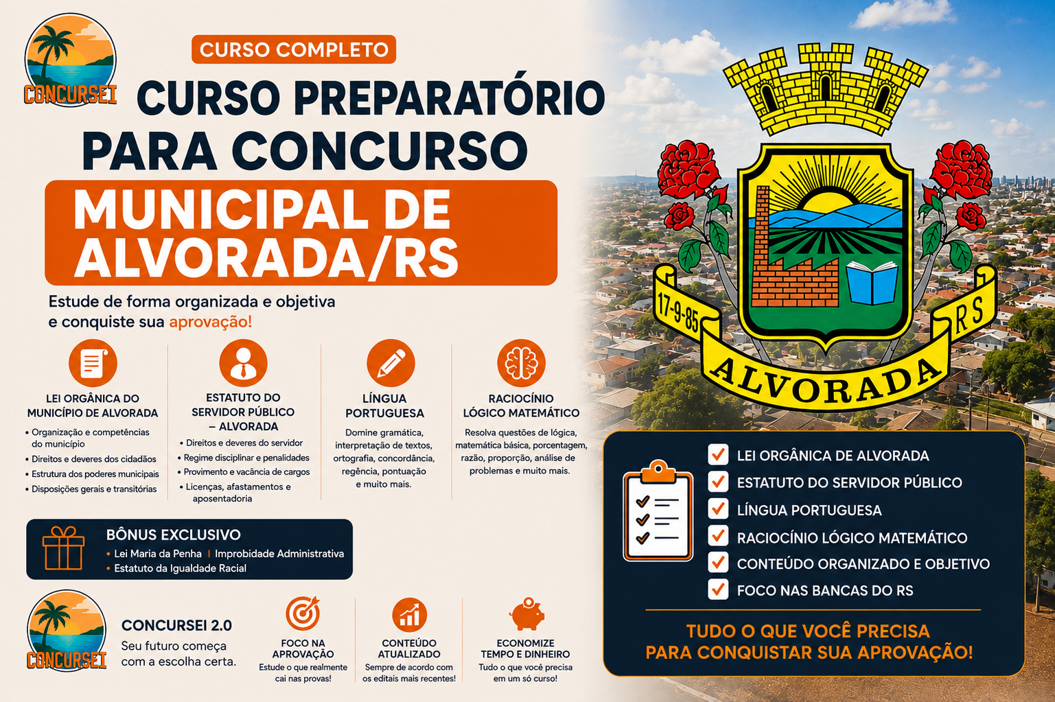 Concursei 2.0 – Curso Preparatório para Concursos Públicos (RS) - Município de Alvorada