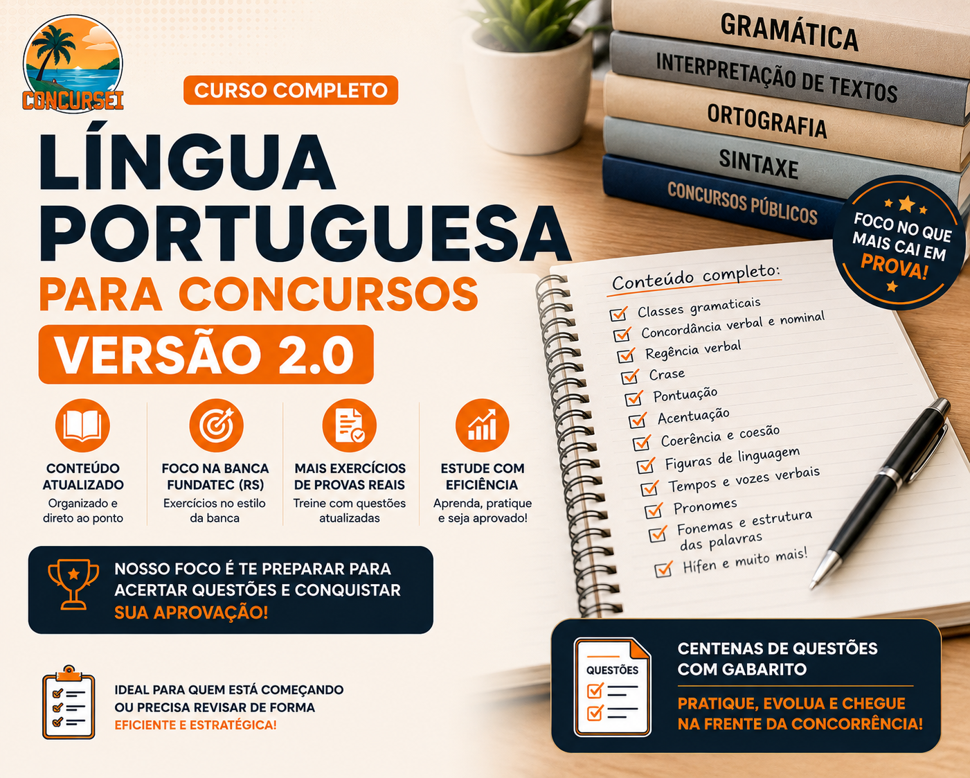 Concursei 2.0 – Curso Preparatório para Concursos Públicos (RS) - Língua Portuguesa